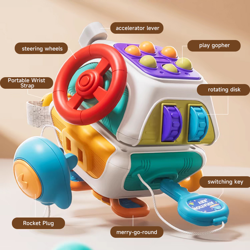 Travel Accessories With Baby - Giocattoli sensoriali Montessori Baby Busy Cube