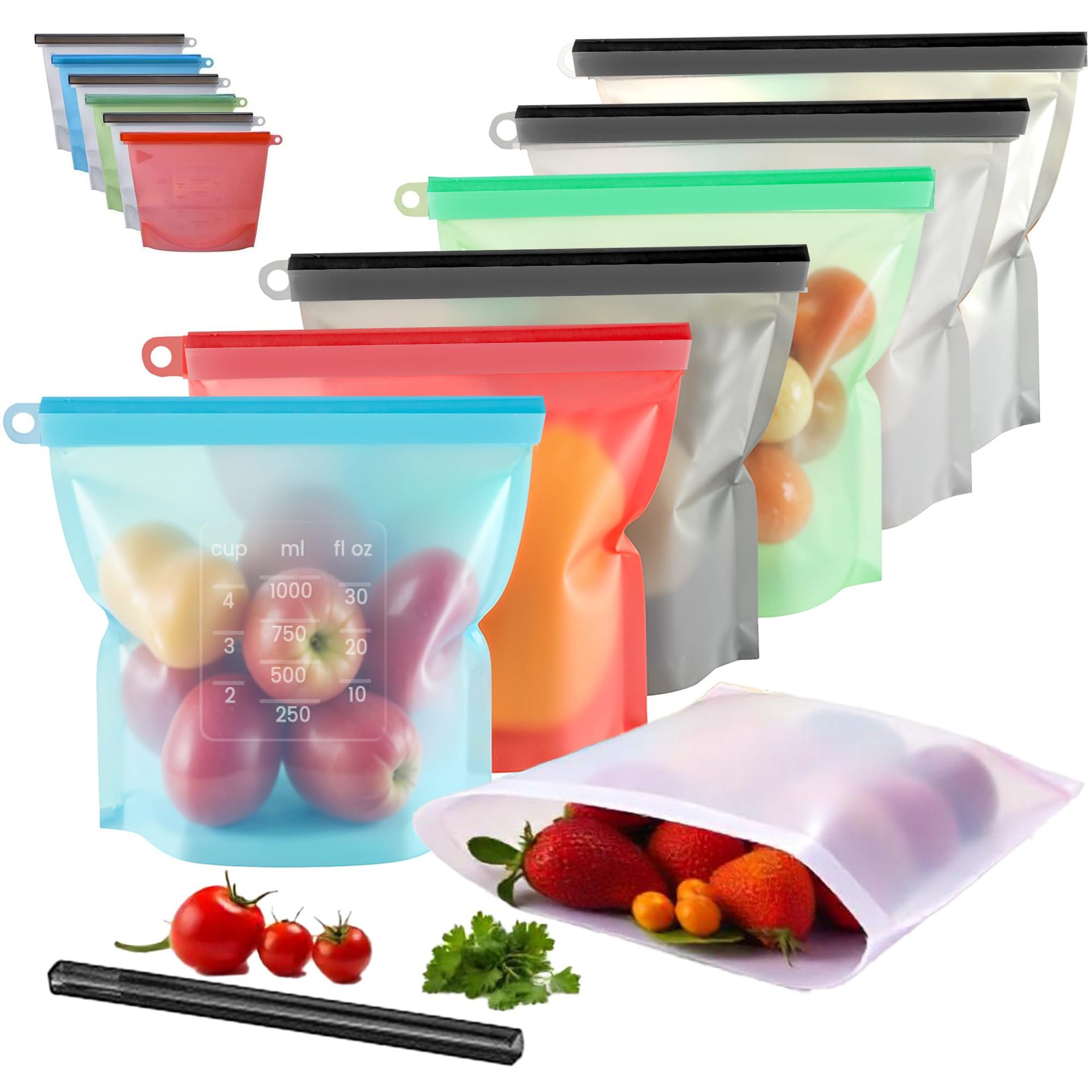 Reusable Zip Bag - Contenitori per alimenti in silicone da