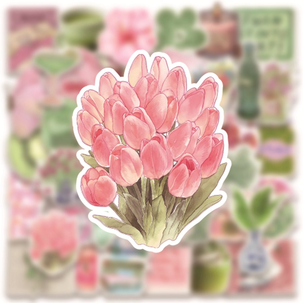 Sticker Luggage Decorative - 50 pezzi Ins Wind Pink Green