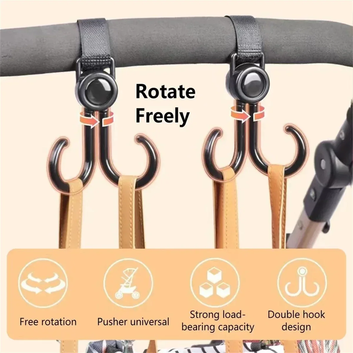 Doppi ganci girevoli Passeggin - Travel Accessories With Baby recensione e prezzo